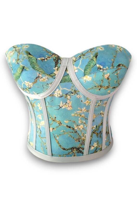 Badem Ağacı Desenli Bağlamalı Korse Büstiyer 2762 - 1