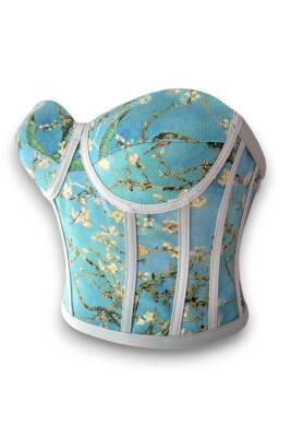 Badem Ağacı Desenli Bağlamalı Korse Büstiyer 2762 - 3