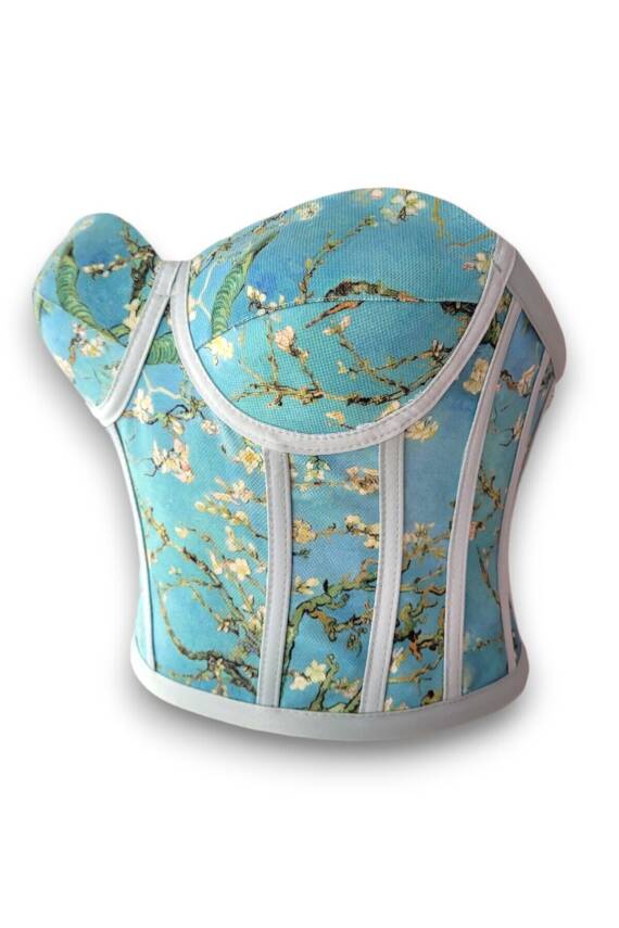 Badem Ağacı Desenli Bağlamalı Korse Büstiyer 2762 - 3