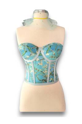 Badem Ağacı Desenli Bağlamalı Korse Büstiyer 2762 - 5