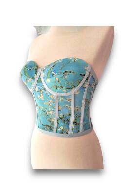 Badem Ağacı Desenli Bağlamalı Korse Büstiyer 2762 - 6