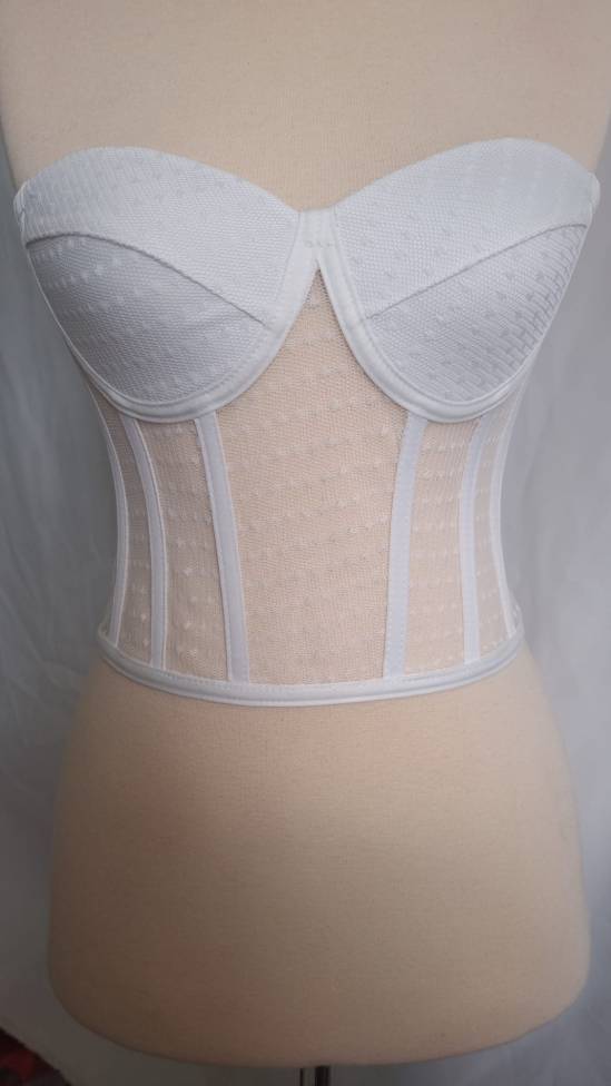 White Polka Dots Tie-Up Bustier - 2