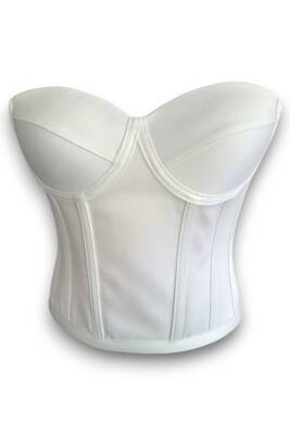 Beyaz Saten Korse Büstiyer Hazır Beden - 2