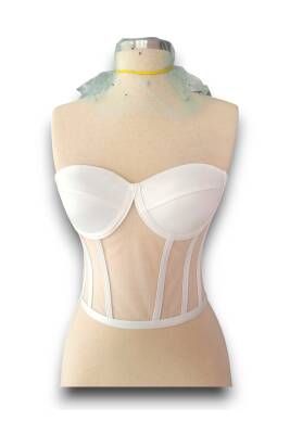 Beyaz Transparan Balenli Korse Büstiyer Gelinlik Hazır Beden - 3