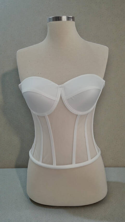 Beyaz Transparan Korse Büstiyer Hazır Beden - 1