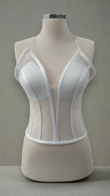 Beyaz Transparan Korse Büstiyer Hazır Beden