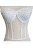 White Pearl Transparent Boned Tie-up Bustier - Thumbnail (2)