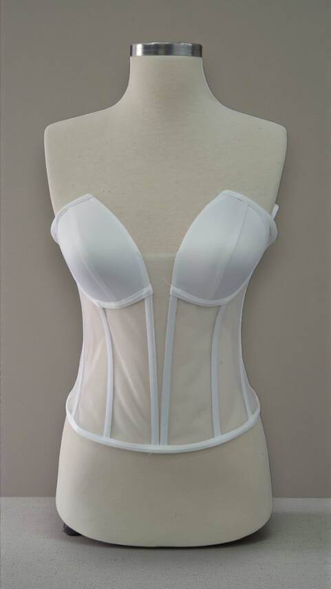 Beyaz Transparan Korse Büstiyer Hazır Beden - 1