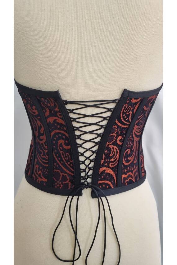 Desenli Balenli Korse Büstiyer Hazır Beden - 3