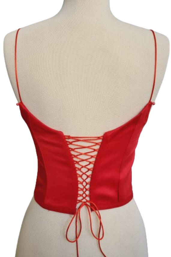 Kırmızı Bağlamalı Büstiyer Hazır Beden - 2
