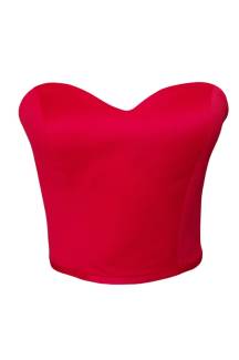 Red satin Corset Bustier.