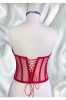Red Transparent Boned Tie-up Bustier - Thumbnail (3)