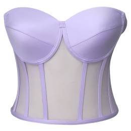 Lilac Transparent Structured Tie-up Bustier