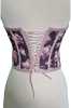 Pink Flover Pattern Boned Tie-up Bustier - Thumbnail (3)