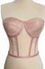 Pink Lace Transparent Structured Tie-up Bustier - Thumbnail (3)