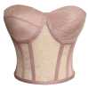 Pink Lace Transparent Structured Tie-up Bustier - Thumbnail (1)