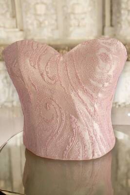 Pudra Desenli Korse Büstiyer Bağlamalı - 2