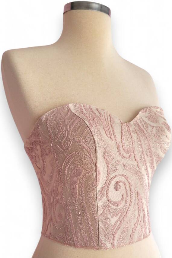 Pudra Desenli Korse Büstiyer Bağlamalı - 3