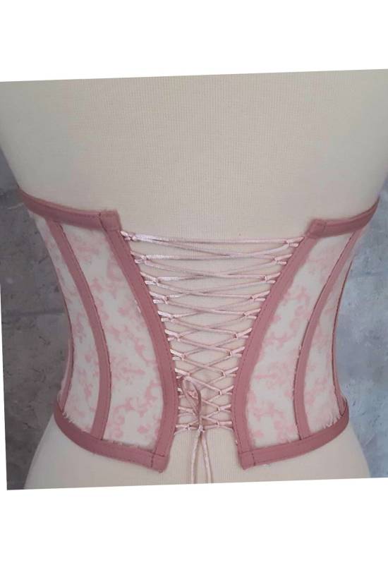 Light Pink Transparent Tie-Up Bustier - 3