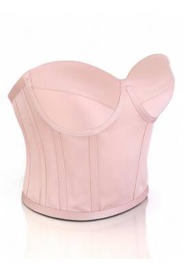 Pudra Saten Korse Büstiyer Hazır Beden - 3