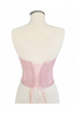 Pudra Saten Korse Büstiyer Hazır Beden - 5