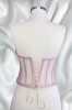 Light Pink Transparent Structured Tie-up Bustier - Thumbnail (3)