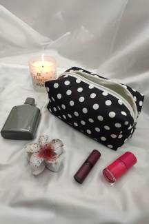 B&W Polka Dots Makeup Bag