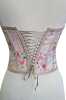 Nude Floral Patterned Tie-Up Corset Bustier - Thumbnail (4)